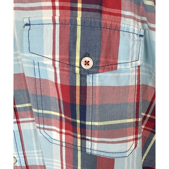 BODEN Mens’ Blue Red Plaid Button Up Long Sleeve Shirt Size XL - Picture 5 of 8